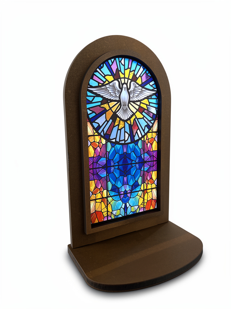 1587405 ORATORIO VITRAL AZUL ESPIRITU SANTO