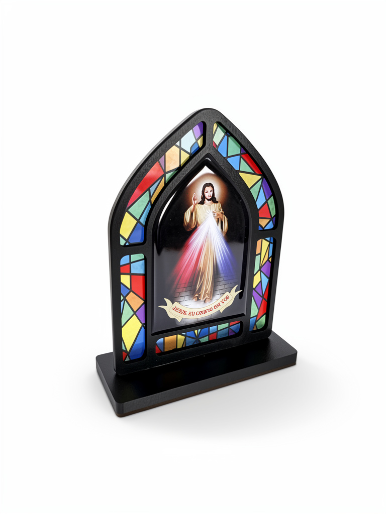 2210003 ORATORIA DE MESA VITRAL DIVINA MISERICORDIA