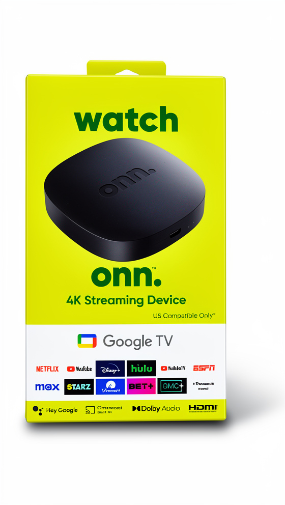 4K STREAMING BOX WATCH ONN GOOGLE