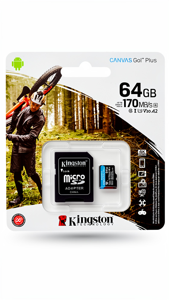 MICROSD KINGSTON CANVAS GO PLUS 64GB