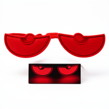 KIT OJOS DECORATIVOS MEDIA LUNA ROJO FUNCION FLASH