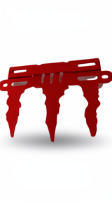 PORTAPLACA RECLINABLE PARA MOTO DISEÑO MONSTER ROJO