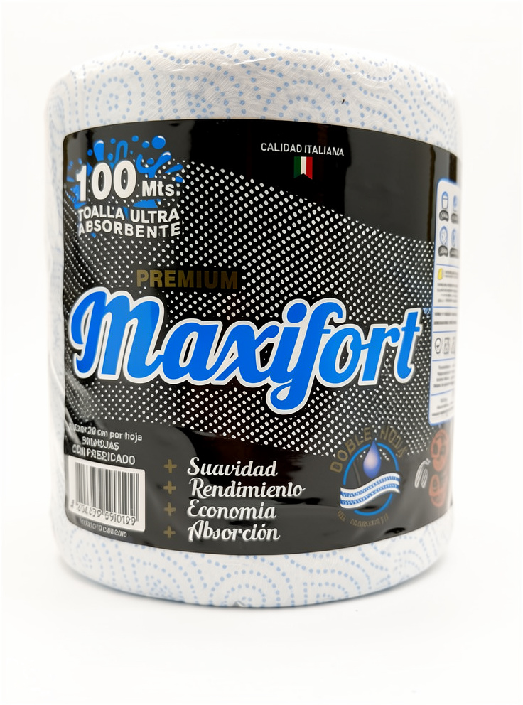 TOALLA MAXIFORT ULTRAABSOR NEGRA 100MTX6