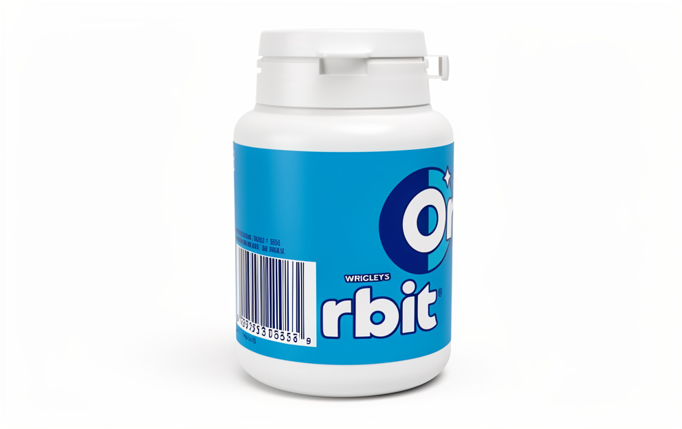 CHICLE ORBIT BOTELLA MENTA 64GR 6UNI