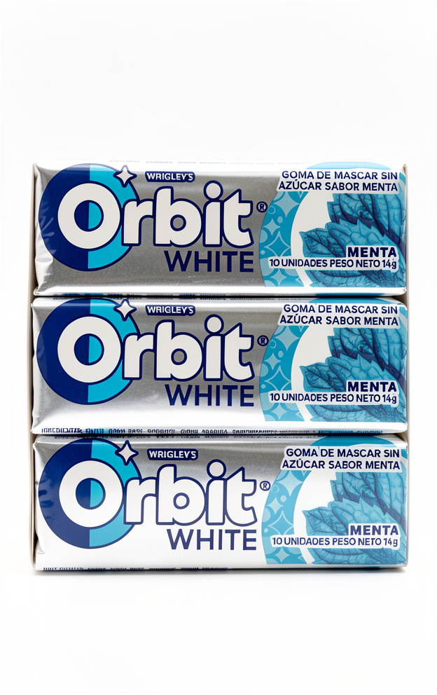 CHICLE ORBIT WHITE MENTA S/AZUCAR 15X1UNI