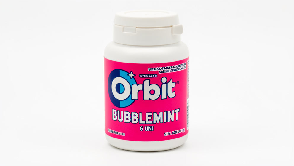 CHICLE ORBIT BOTELLA BUBBLEMINT 6 UNI