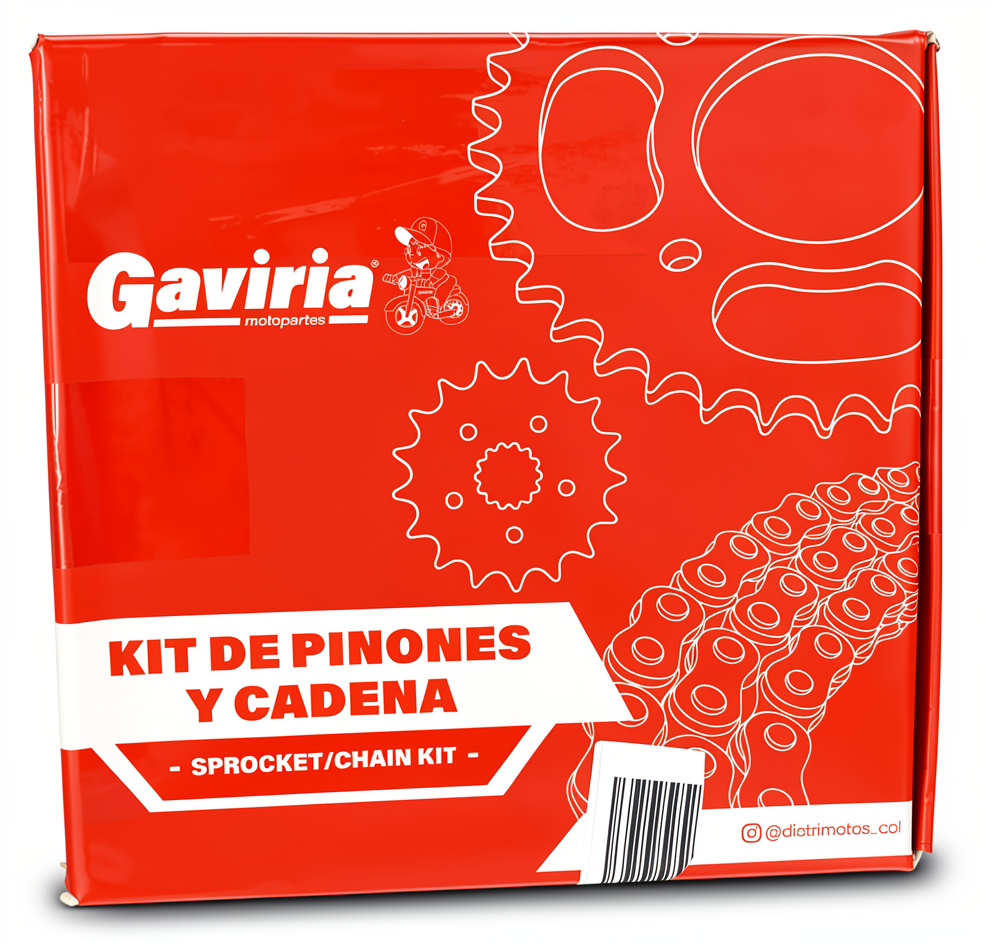 KIT CAJA CADENA AKT EVO R3/150 4 HUECOS (PT40G-PD15GA 428H 132 G