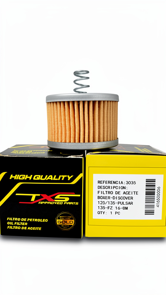 FILTRO ACEITE TXS GOLD PARA BOXER/DISCOVER/PULSAR135/FZ16YAMAHA/BM