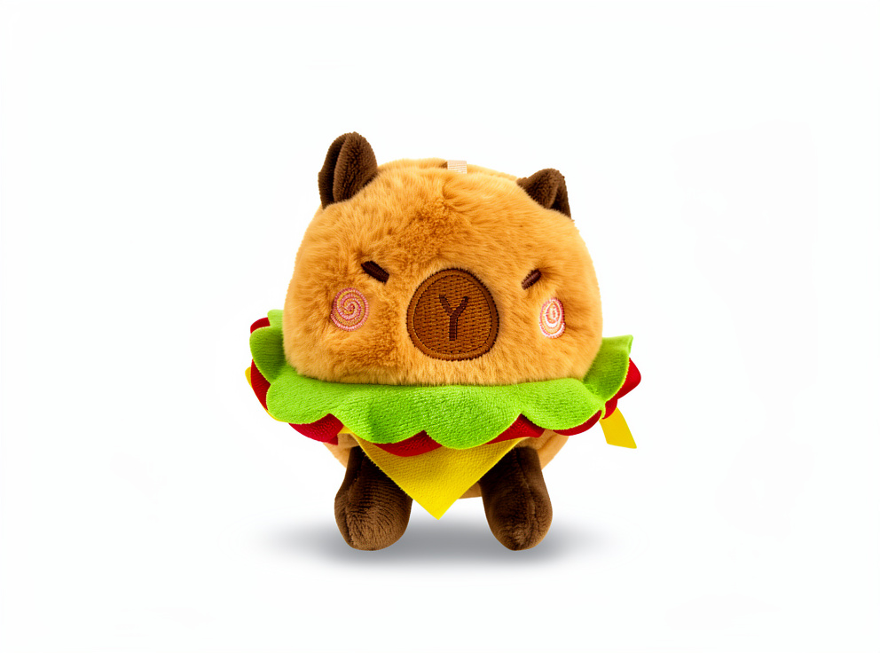 ACCESORIOS  LLAVEROS  CAPIBARA DE HAMBURGESA  DE P