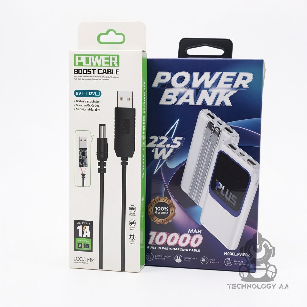 Power Bank Plus 10.000 mAh + Cable elevador de voltaje