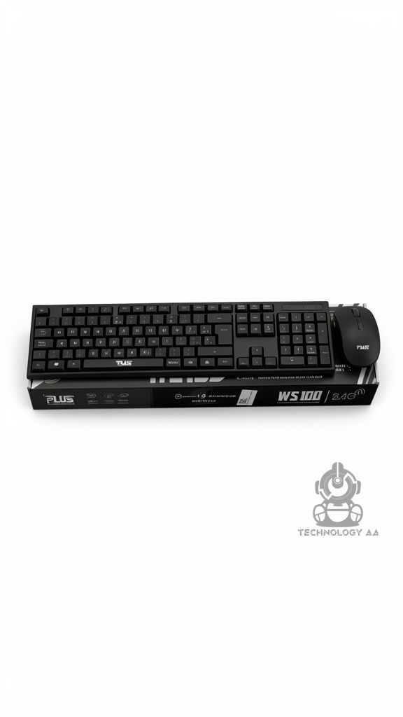 Teclado y mouse inalambricos negros PLUS