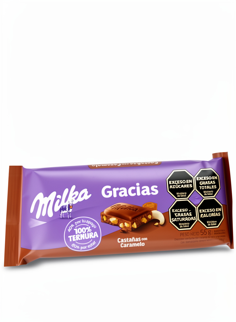 Chocolate milcao castañas con caramelo por 55 g
