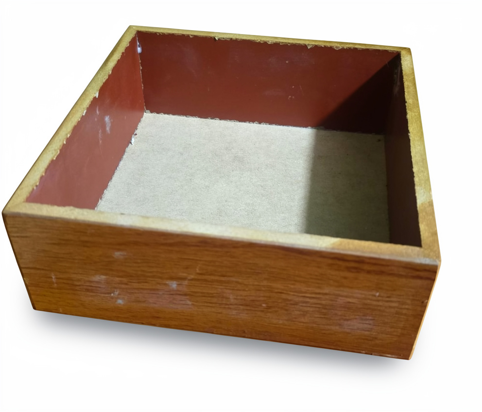 Bastidor café a mano 20x20x6