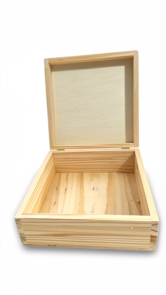 Caja bisagra de pino 20x20x8