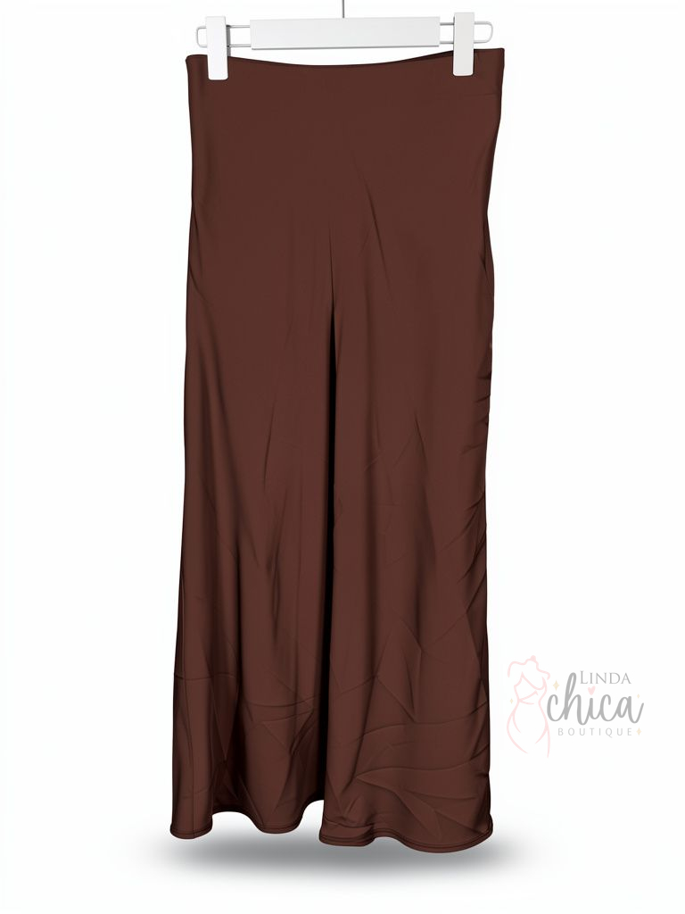 Falda larga satin