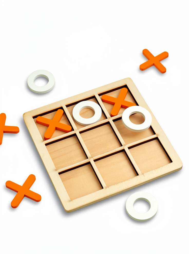 juego De Bloques De Madera Naranja Tic Tac Toe Juego De Mesa