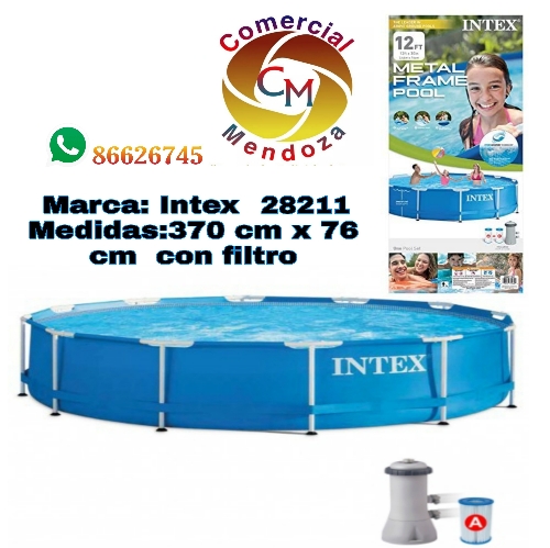 Piscina Intex 3.70 mtrs con filtro