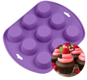 Molde silicona muffin x9