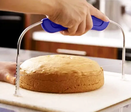 Cortador nivelador sierra p/torta mango plast. c/ medidas