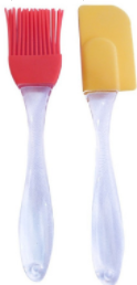 Set espatula y pincel silicona 18 cm mango acrílico