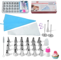 Set 35 pcs reposteria mangas+ picos+acoples+cepillo limpiador