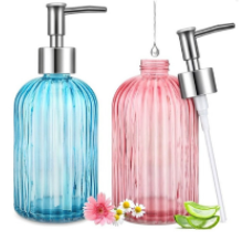 Dispenser jabon vidrio colores 400ml