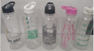 Botella plastica serigrafiada 800 cc c/pico movil
