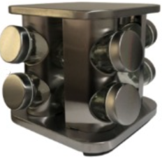 Especiero giratorio x8 vidrio y metal