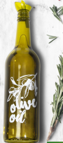 Botella vidrio aceite con pico vertedor 500cc