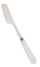 Untador plateado mango ceramica blanca