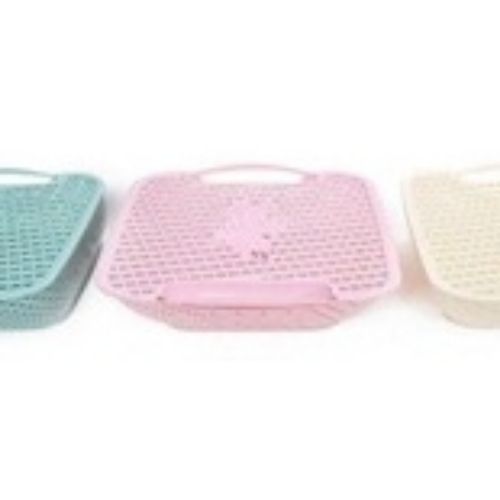 Canasto plastico con tapa y manijas 35x26x16