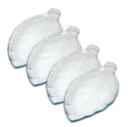 Plato copetinero x4 vidrio 12cm "hoja"