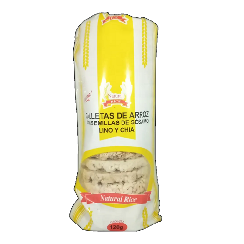 Galleta Arroz Semillas  Sesamo lino Natural Rice