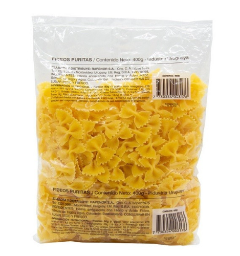 Fideos Moñitas Puritas 400 Grs