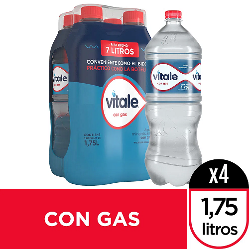 Agua Vitale C/Gas Funda x 4 un 1.75