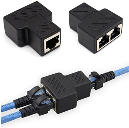 CONECTOR DE ADAPTADOR-DIVISOR DE 1 A 2 PUERTOS RJ45 LAM