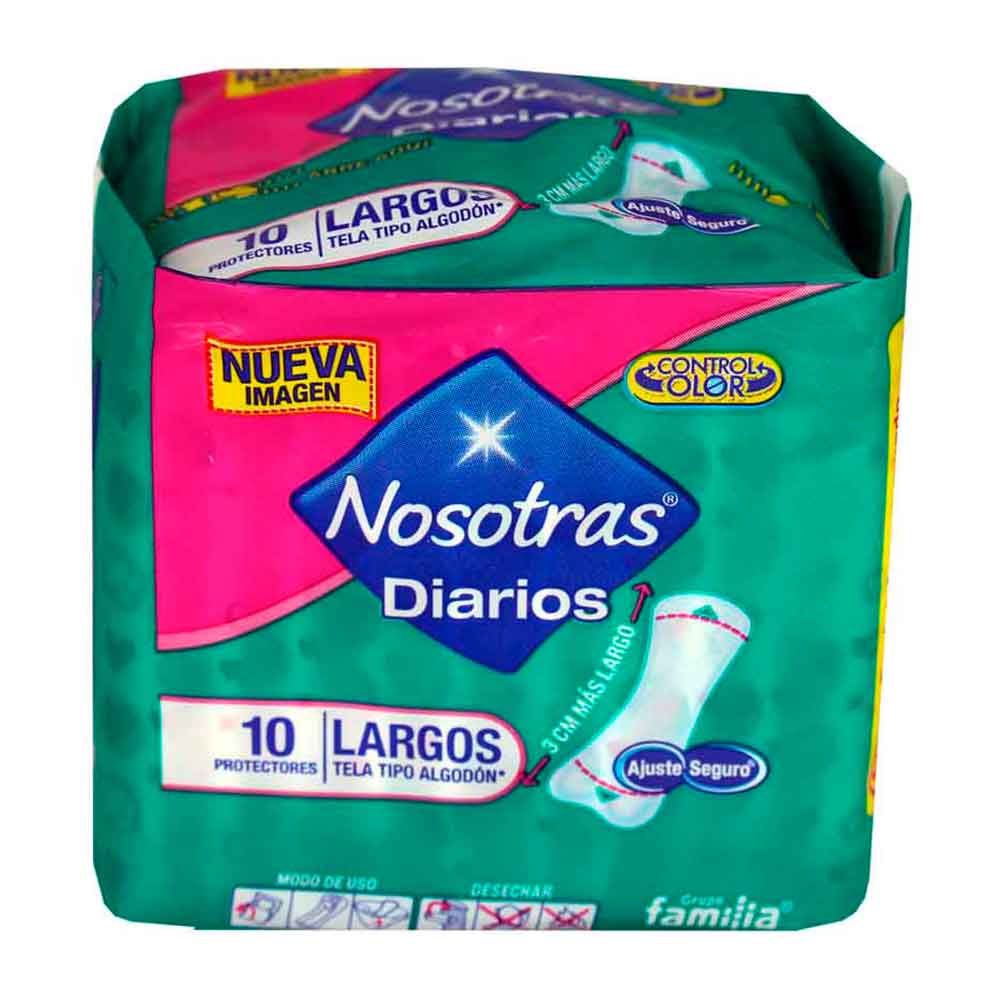 Nosotras Diarios Largos Paquete x 10 Un