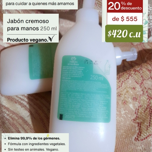 Repuesto jabón cremoso para manos erva doce