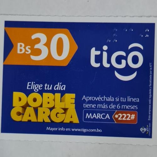 Tarjeta Tigo 30