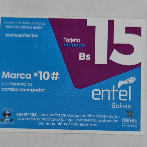 Tarjeta Entel 15