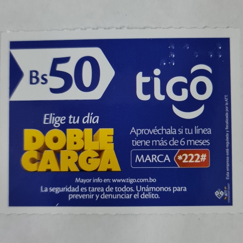 Tarjeta Tigo 50