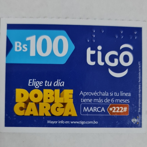 Tarjeta Tigo 100