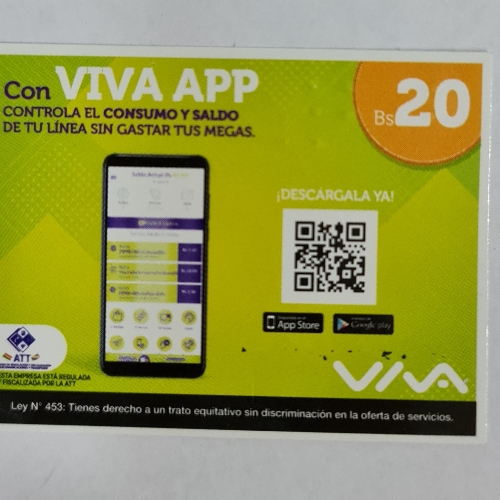 Tarjeta Viva 20
