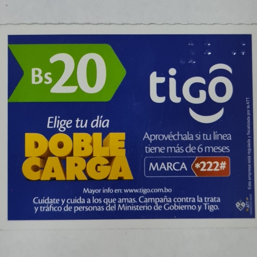 Tarjeta Tigo 20