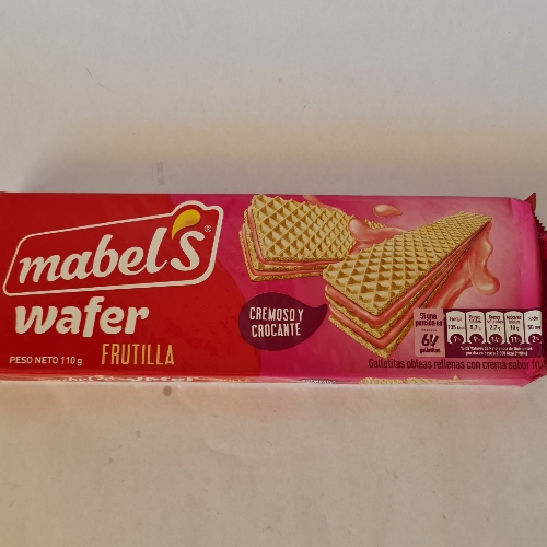 Wafer Mabels Frutilla 110 gr.