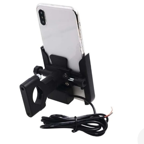 Soporte de telefono con cargador para manubrio