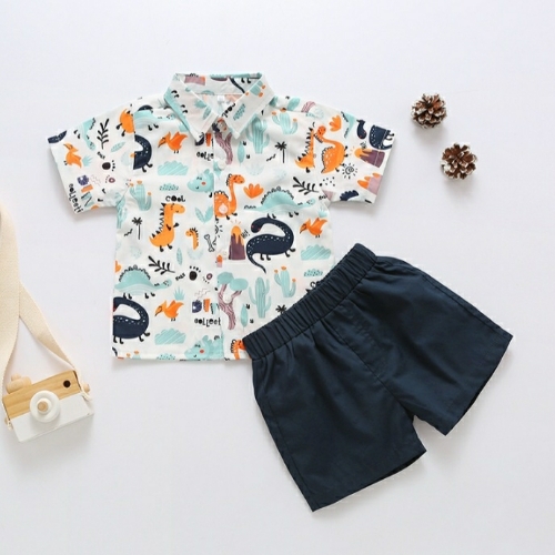 Camisa Blanca y Short Azul Dino