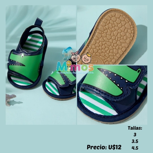 Sandalias Azul con Verde Lagarto