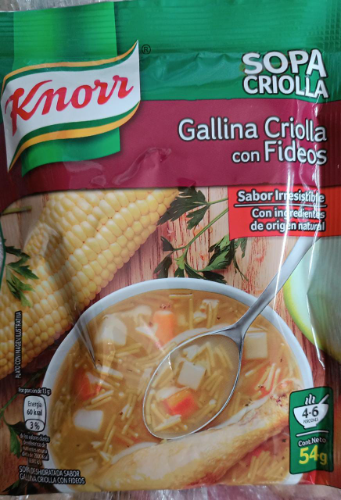 Knorr gallina criolla con fideo