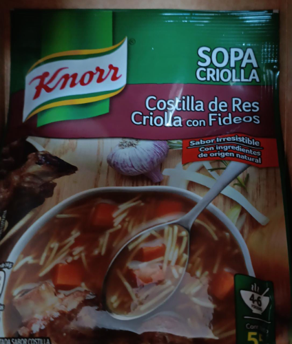 Knorr costilla de res criolla con fideo